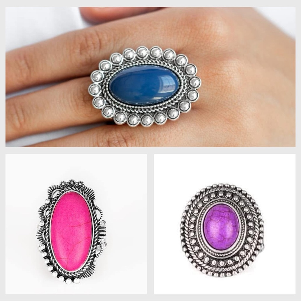 Multi colored boho rings - 3 rings